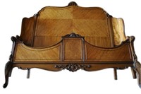 Queen Size French Louis XV Mahogany Bed