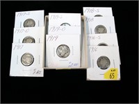 10- Mercury Head dimes: 1916, 1916-S, 1917,