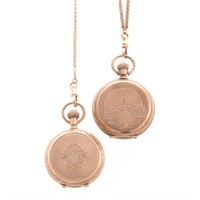 A Pair of Pocket Watches and Chains