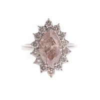 A Lady's 2.51ct Natural Brownish Pink Diamond Ring