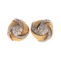A Pair of Lady's 18K Diamond Pinwheel Earrings