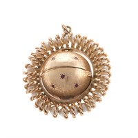A 14K Charm with Opening Orb in Pearl Frame