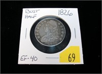 1826 Capped Bust half dollar, EF-40