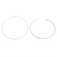 Two Lady's 14K Gold Wire Collar Necklaces
