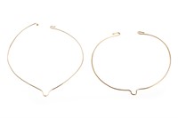 A Pair of 14K Gold Wire Necklaces