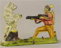INDIAN SHOOTING WHITE BEAR MECHANICAL BANK