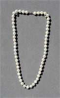 Natural 10mm White S Sea Shell Pearl Necklace 24"