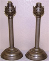 11 1/2" MATCHED PAIR OF VICTORIAN NICKLE FINISH