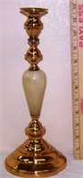 12" VICTORIAN BRASS AND ONYX CANDLE STICK