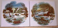 LOT OF TWO CURRIER AND IVES PLATES