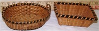 LOT OF TWO FINLELY MADE MINIATURE BASKETS
