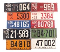 1920's Montana License Plate Collection