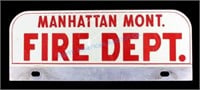 Manhattan Montana Fire Dept. License Plate Topper