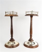 PAIR OF SILVER PLATED STANDS W/ GALLERY