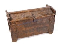 Early Hand Carved Wood Chest