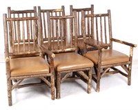 La Lune Rustic Hickory and Leather Chairs