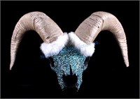 Rocky Mountain Bighorn Sheep Turquoise Ram Skull