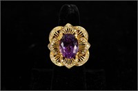GOLD & AMETHYST COCKTAIL RING
