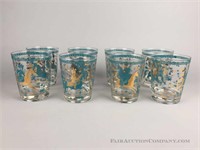 Teal and Gold Women Polo Player Glasses
