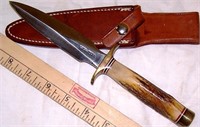RANDALL #2 FIGHTING STILETTO WITH STAG GRIP BRASS