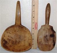LOT OF TWO HAND CARVED BUTTER PADDLES