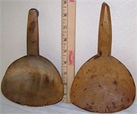 LOT OF TWO NICE OLD HAMD CARVED BUTTER PADDLES
