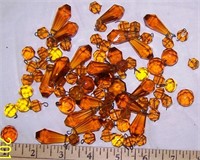 LOT OF AMBER CRYSTAL PRISMS