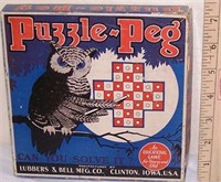 PUZZLE PEG GAME WITH ORIGINAL BOX