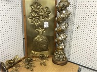 HAMMERED BRASS WALL HANGING - MID CENTURY LAMP