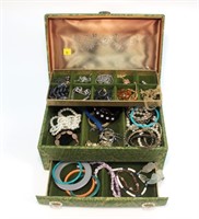 Vintage Lady Buxton jewelry box with jewelry