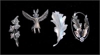 Lot, sterling eagle dancer pendant and three