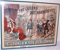 FRAMED LITHOGRAPH - "THE QUEENS LACE HANDERCHIEF"