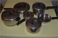 VINTAGE EKCOWARE STAINLESS WITH COPPER BOTTOMS