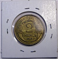 France - 3rd Republic - French 1939 2 Francs Coin
