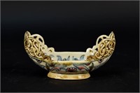 ZSOLNAY PECS PAINTED PORCELAIN DISH