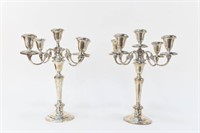 PAIR OF GORHAM STERLING SILVER CANDLEABRAS