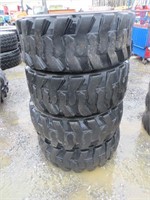 (4) Power King 12-16.5 Mounted Skid Loader Tires