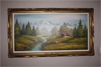 Signed Oil Painting 31 x 55