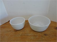 B3- 2 MILK GLASS MIXING BOWLS