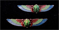 Pair of Egyptian Revival brooches