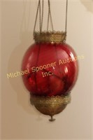 VICTORIAN CRANBERRY HALL HANGING LAMP