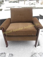 PAIR ROSEWOOD MID CENTURY UPHOLSTERED ARM CHAIRS