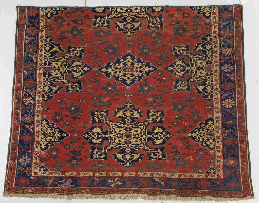 Fine Star Ushak carpet fragment (probably 17th/18th century), property deaccessioned by The Museum of Early Southern Decorative Arts (MESDA), to benefit the collections and acquisitions funds