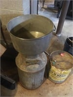 milk can with strainer