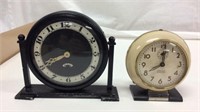 2 Vintage Working Desktop Clocks - 10B