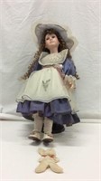 Porcelain Doll On Wooden Stand - 10A