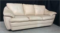 Bisque Faux Leather Sofa Couch - 8C