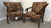 2 Bassett Furniture Upholstered Arm Chairs - 9B