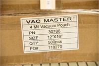 (1 ½) cases of Vac Master 4 mil 12”x16” vacuum