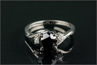 14k Gold 2.10ct Black Diamond & White Diamond ring